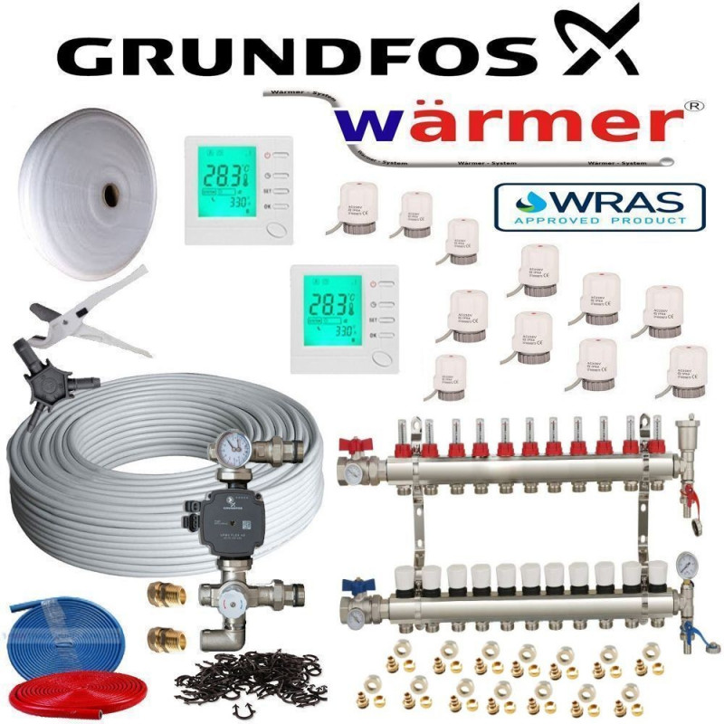 Grundfos Underfloor Heating 190-200sqm Multi KIT- Water Wet 5 Layers Pipe