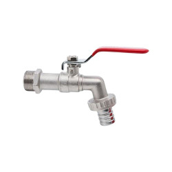 3/4" Garden Lever Tap Valve with Red Handle and Metal Hose Plug Outdoor Bib Tap BSP Thread Wärmer System PSW Trade SUPPLIERS LTD