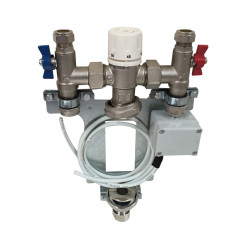 Single Zone Underfloor Heating Manifold For Small Rooms or Extensions with Thermostatic Blending Valve Integral Ball Valves Anti