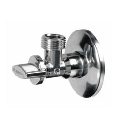 Angled Water Isolating Valves Wall Mounted 1/2''X3/8'' with Stainless Steel Rosette Wärmer System PSW Trade SUPPLIERS LTD