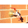 Garden Tap with Through The Wall Flange Bracket Set for 15mm Copper Or 15mm Plastic Pipe (Lever Tap)